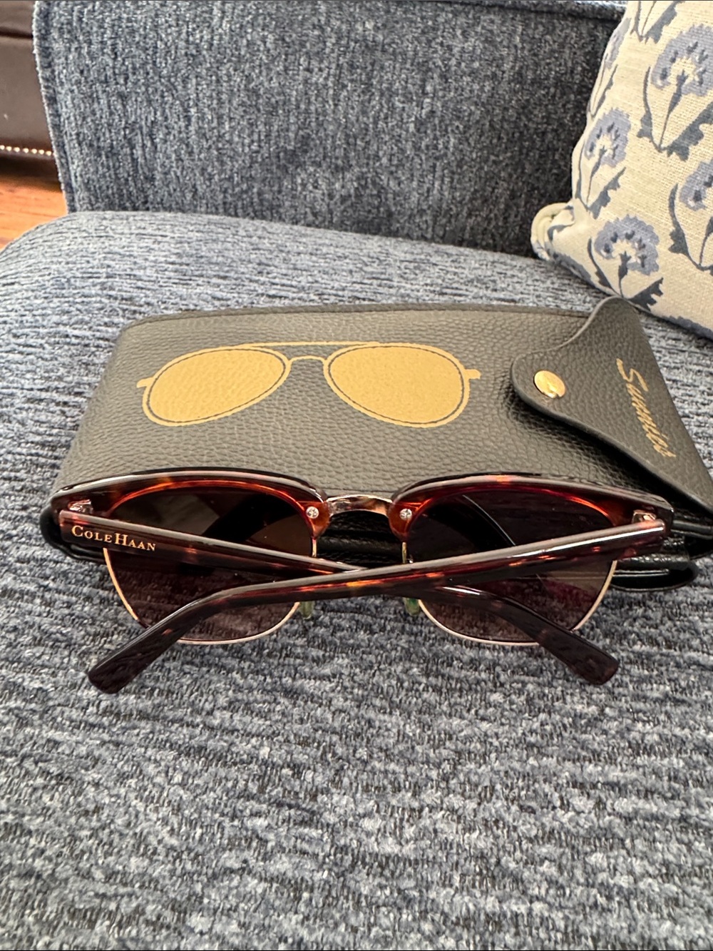 Cole Haan Brown Tortoiseshell Sunglasses with Black Case
